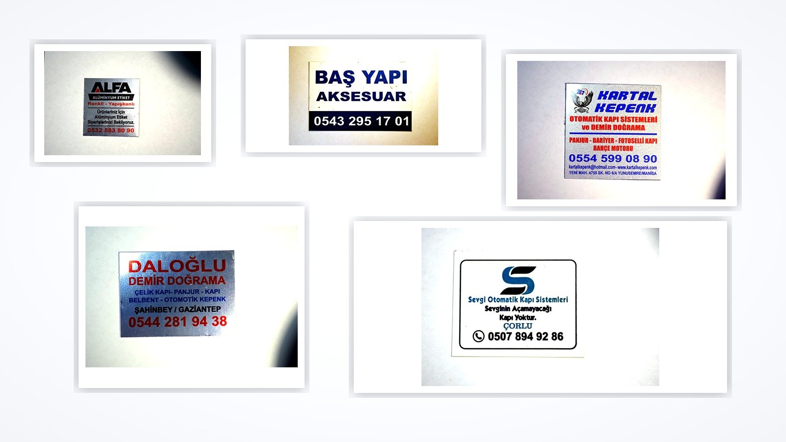 Alüminyum etiket örneği büyük görseli